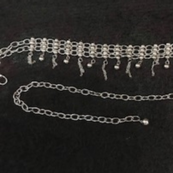 CHIC Silver tone beaded chain link belt - Picture 1 of 3